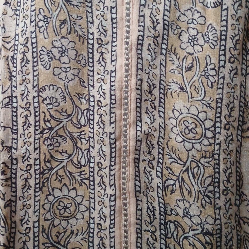 Lucky Brand peachy cream black Floral V-Neck Blouse Sz XL NWOT - Picture 4 of 8